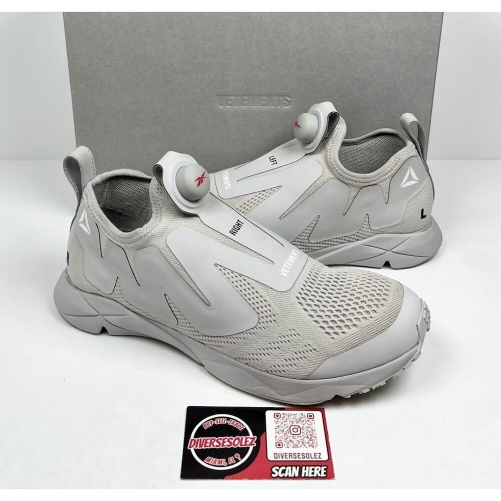 Size 9US - Reebok x Vetements Pump Supreme Grey Sneakers🩶 Worn 1X/Retail $430!